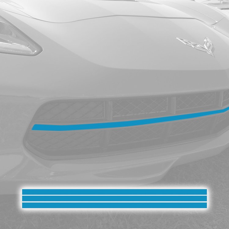 76919 GRILLE BLACKOUT VINYL OVERLAY, 2014-2019 Chevy Corvette, GLOSS TENSION BLUE