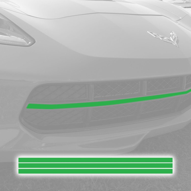 76920 GRILLE BLACKOUT VINYL OVERLAY, 2014-2019 Chevy Corvette, GLOSS LIME GREEN