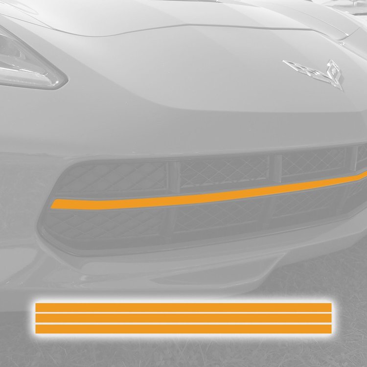 76922 GRILLE BLACKOUT VINYL OVERLAY, 2014-2019 Chevy Corvette, GLOSS ORANGE
