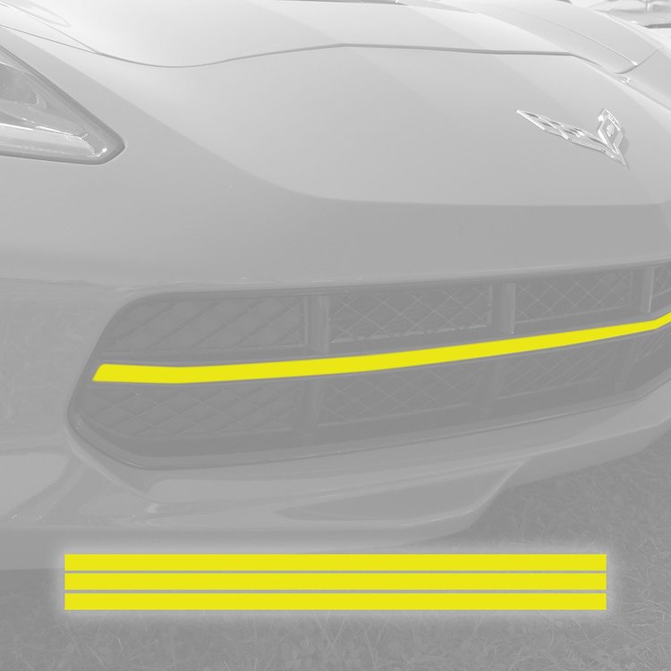 76923 GRILLE BLACKOUT VINYL OVERLAY, 2014-2019 Chevy Corvette, GLOSS YELLOW