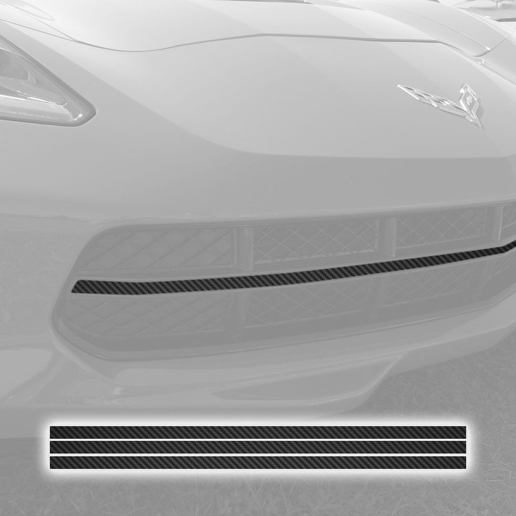 76930 GRILLE BLACKOUT VINYL OVERLAY, 2014-2019 Chevy Corvette, BLACK CARBON FIBER
