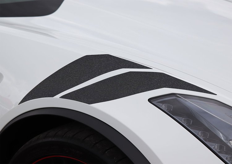 77019 GS Style Fender Accent Stripes, 2014-2019 Chevy Corvette, Gloss Carbon Flash Met, Passenger Side Only