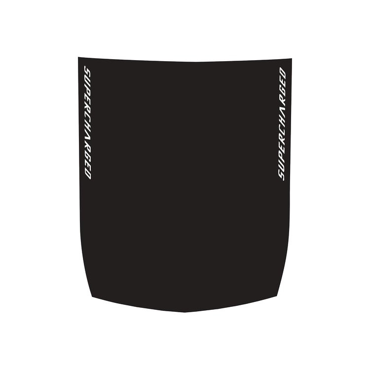 77036 Stinger Style Stripe, 2014-2019 Chevy Corvette, Supercharged Text Cutout Stripe, Gloss Black