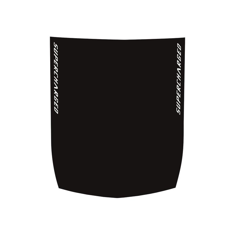 77038 Stinger Style Stripe, 2014-2019 Chevy Corvette, Supercharged Text Cutout Stripe, Matte Black