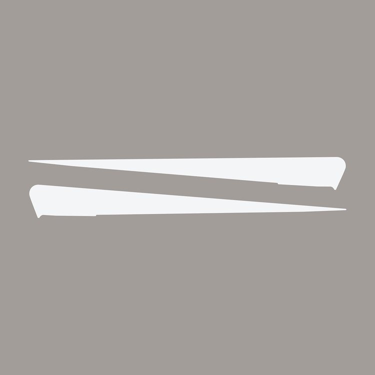 77050 Side Spear Shadow Stripe, 2014-2019 Chevy Corvette, Pair, Stingray, Matte White