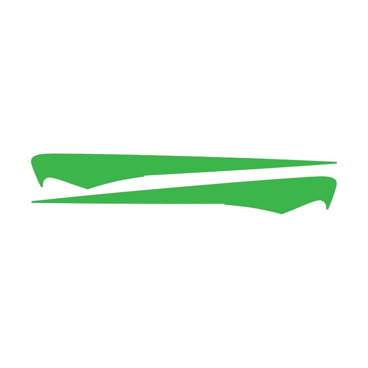 77072 Side Spear Shadow Stripe, 2014-2019 Chevy Corvette, Pair, Z06, Matte Lime Green