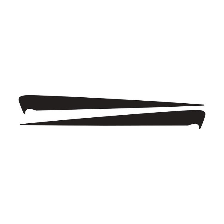 77080 Side Spear Shadow Stripe, 2014-2019 Chevy Corvette, Pair, Grand Sport, Gloss Black