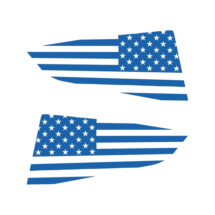 77275 Quarter Window Flag Decal, 2014-2019 Chevy Corvette, Matte Blue, Standard USA Flag