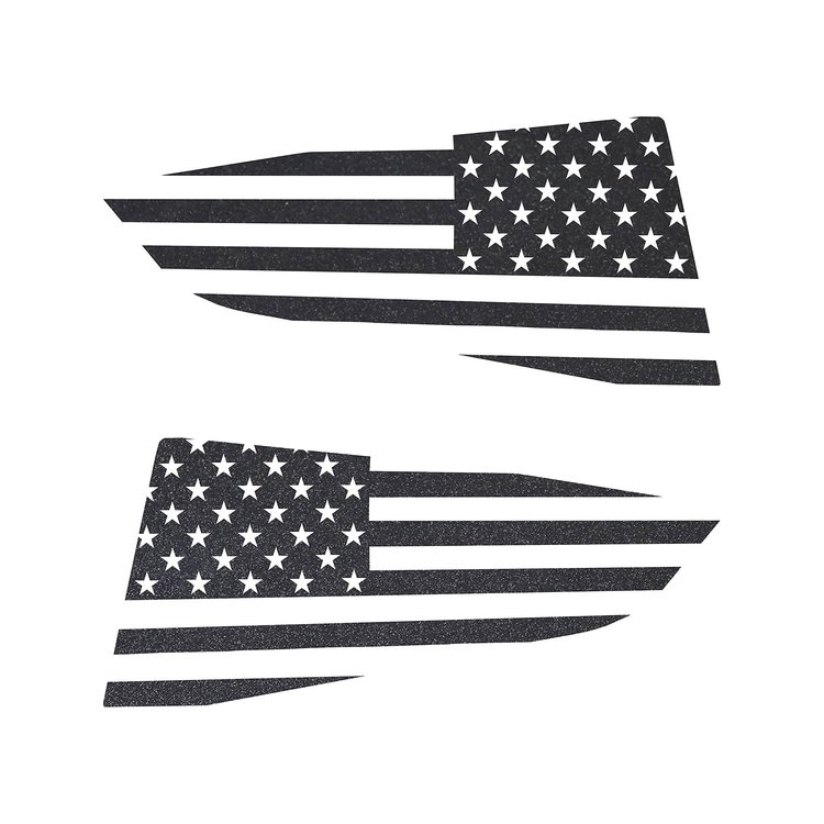 77292 Quarter Window Flag Decal, 2014-2019 Chevy Corvette, Gloss Carbon Flash, Standard USA Flag