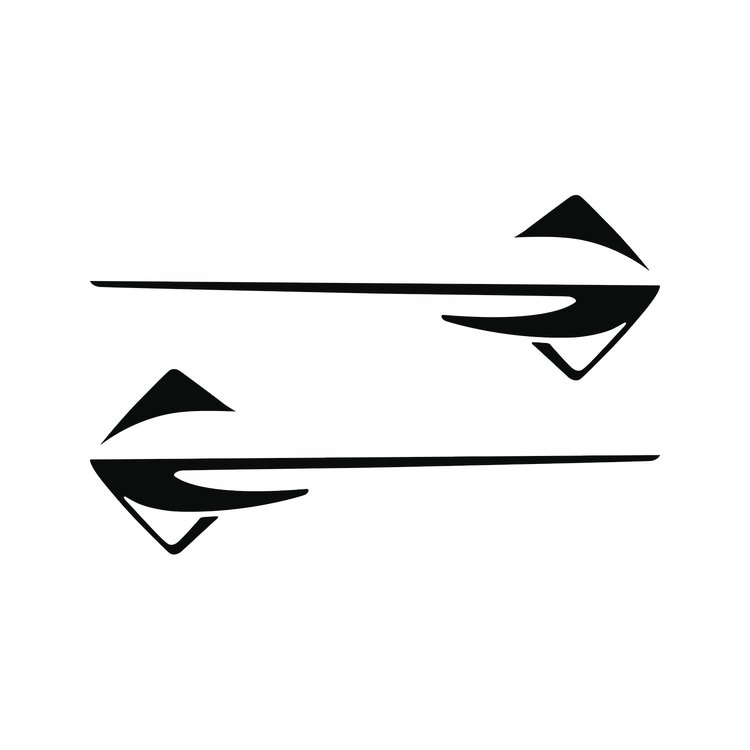77309 Fender Emblems Shadow Overlay Outline Decal, 2014-2019 Chevy Corvette, Pair, Gloss Black