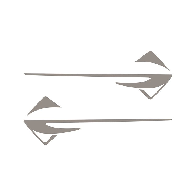 77312 Fender Emblems Shadow Overlay Outline Decal, 2014-2019 Chevy Corvette, Pair, Gloss Silver