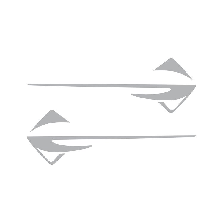 77313 Fender Emblems Shadow Overlay Outline Decal, 2014-2019 Chevy Corvette, Pair, Gloss Gray