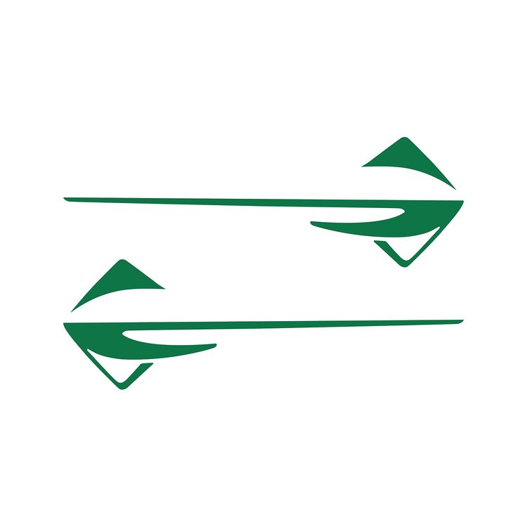 77317 Fender Emblems Shadow Overlay Outline Decal, 2014-2019 Chevy Corvette, Pair, Gloss Green