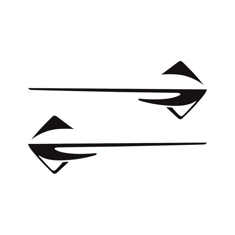77320 Fender Emblems Shadow Overlay Outline Decal, 2014-2019 Chevy Corvette, Pair, Matte Black