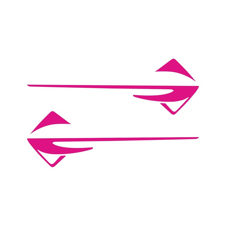 77323 Fender Emblems Shadow Overlay Outline Decal, 2014-2019 Chevy Corvette, Pair, Matte Pink