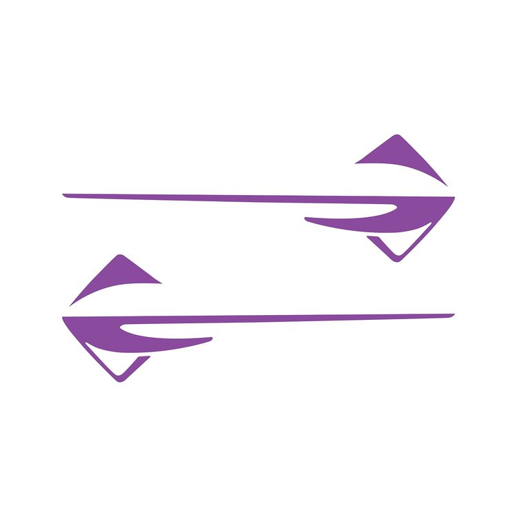 77324 Fender Emblems Shadow Overlay Outline Decal, 2014-2019 Chevy Corvette, Pair, Matte Purple