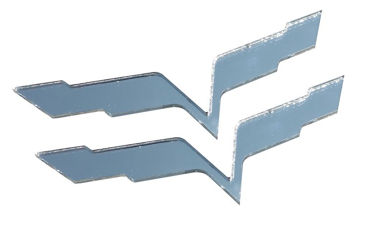 77499 Mirror Finish Acrylic Emblem Covers, 2005-2013 Chevy Corvette, Pair