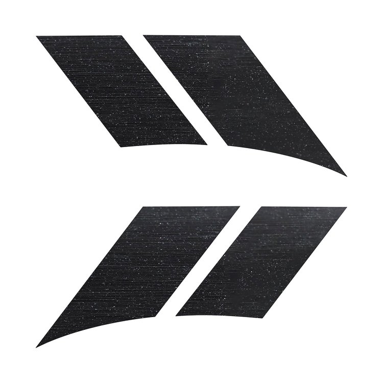 77643 G.S. Style Fender Stripes Black Brushed Steel Both, 1997-2004 Chevy Corvette, Driver & Passenger