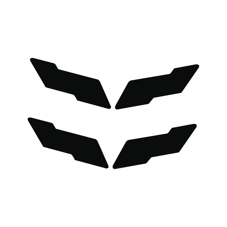 78069 Vinyl Overlay Crossed Flags Emblem, 1997-2004 Chevy Corvette, Front & Rear, Gloss Black