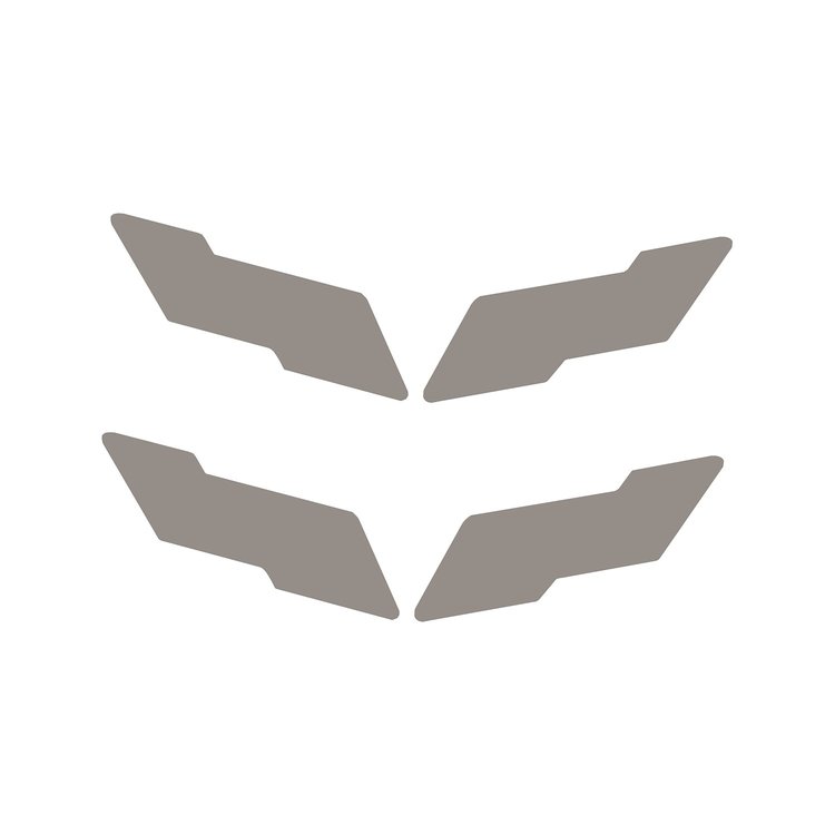 78072 Vinyl Overlay Crossed Flags Emblem, 1997-2004 Chevy Corvette, Front & Rear, Gloss Silver