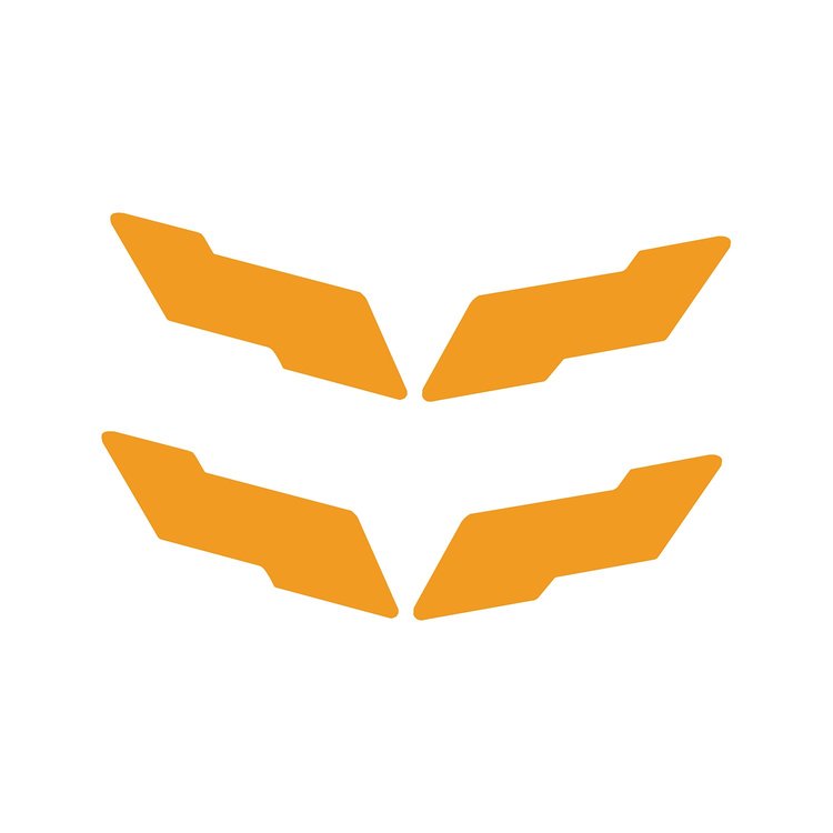 78077 Vinyl Overlay Crossed Flags Emblem, 1997-2004 Chevy Corvette, Front & Rear, Gloss Orange