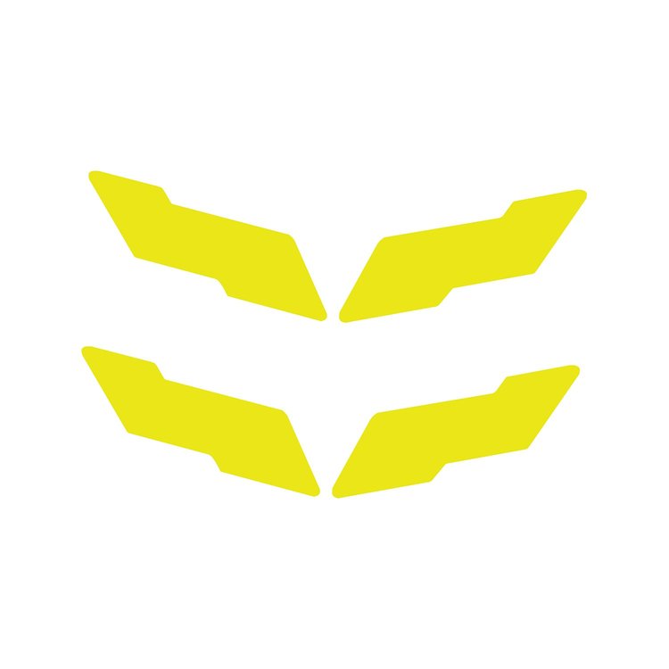 78078 Vinyl Overlay Crossed Flags Emblem, 1997-2004 Chevy Corvette, Front & Rear, Gloss Yellow