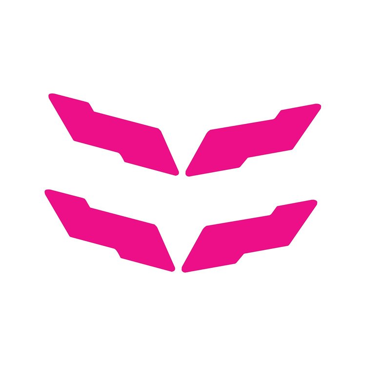 78079 Vinyl Overlay Crossed Flags Emblem, 1997-2004 Chevy Corvette, Front & Rear, Gloss Pink