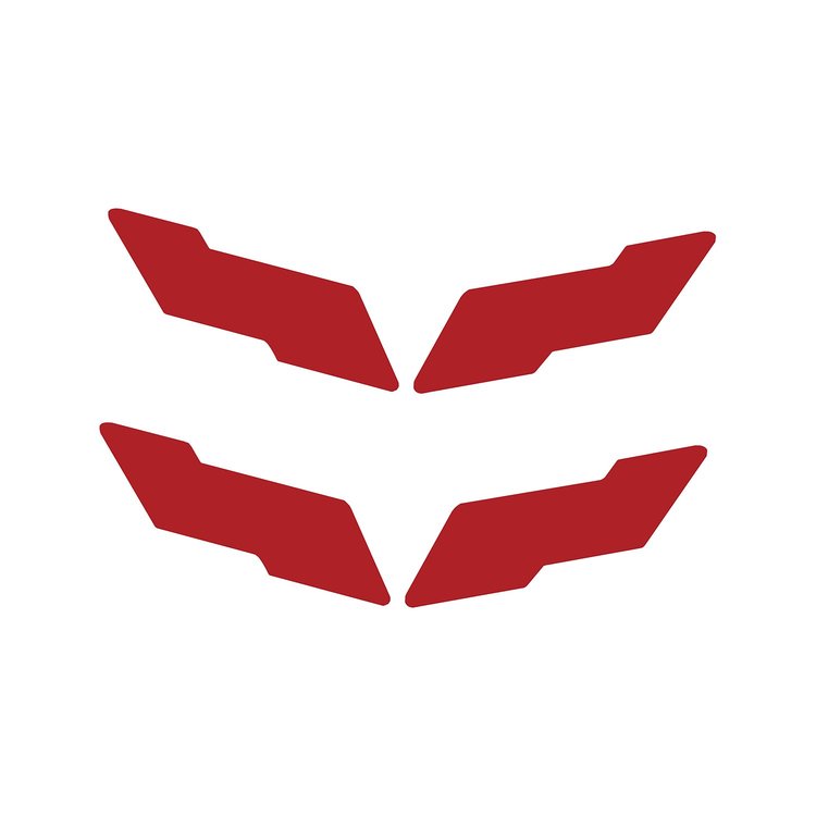 78082 Vinyl Overlay Crossed Flags Emblem, 1997-2004 Chevy Corvette, Front & Rear, Matte Red