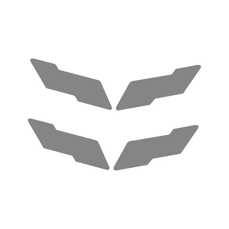 78085 Vinyl Overlay Crossed Flags Emblem, 1997-2004 Chevy Corvette, Front & Rear, Matte Gray