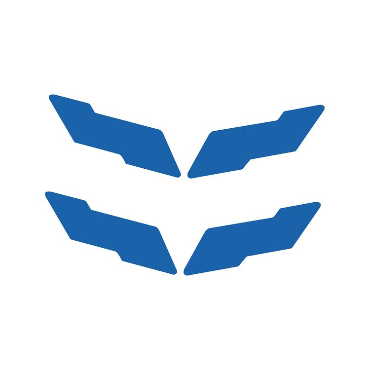 78086 Vinyl Overlay Crossed Flags Emblem, 1997-2004 Chevy Corvette, Front & Rear, Matte Blue