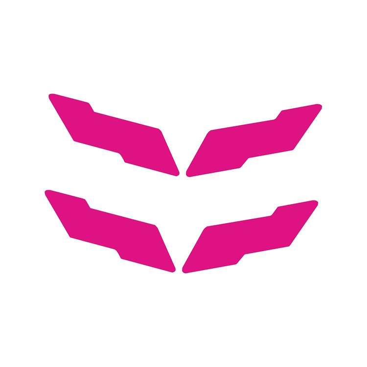 78088 Vinyl Overlay Crossed Flags Emblem, 1997-2004 Chevy Corvette, Front & Rear, Matte Pink
