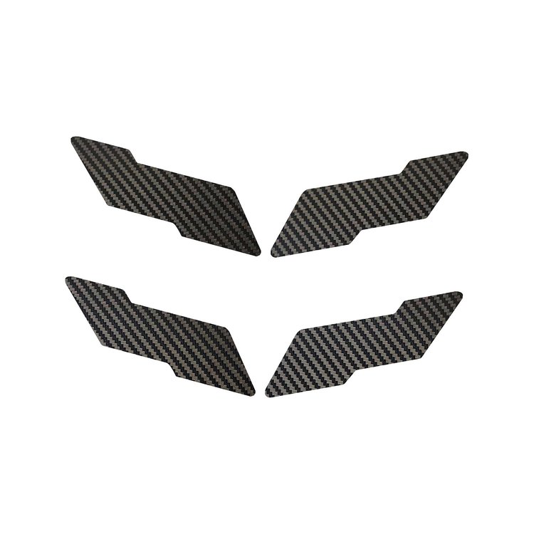 78090 Vinyl Overlay Crossed Flags Emblem, 1997-2004 Chevy Corvette, Front & Rear, Black Carbon Fiber
