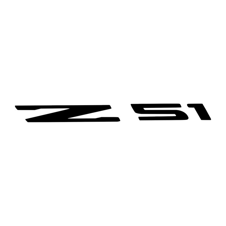 78242 Windshield Decal, 2014-2019 Chevy Corvette, Z51 Logo Gloss Black