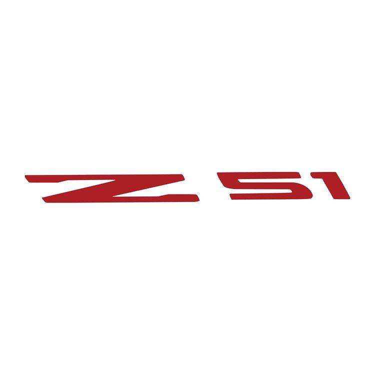 78243 Windshield Decal, 2014-2019 Chevy Corvette, Z51 Logo Gloss Red