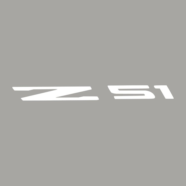 78244 Windshield Decal, 2014-2019 Chevy Corvette, Z51 Logo Gloss White