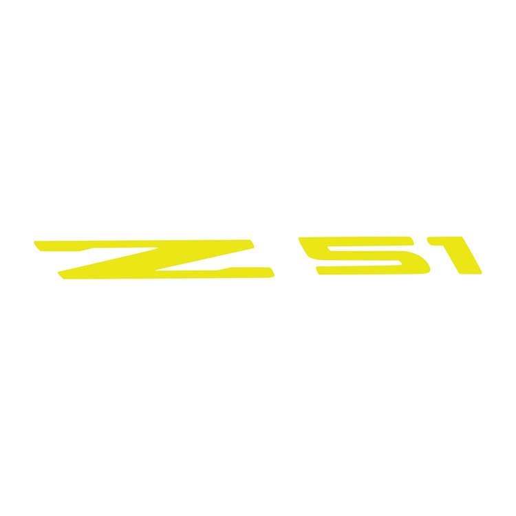 78247 Windshield Decal, 2014-2019 Chevy Corvette, Z51 Logo Gloss Yellow