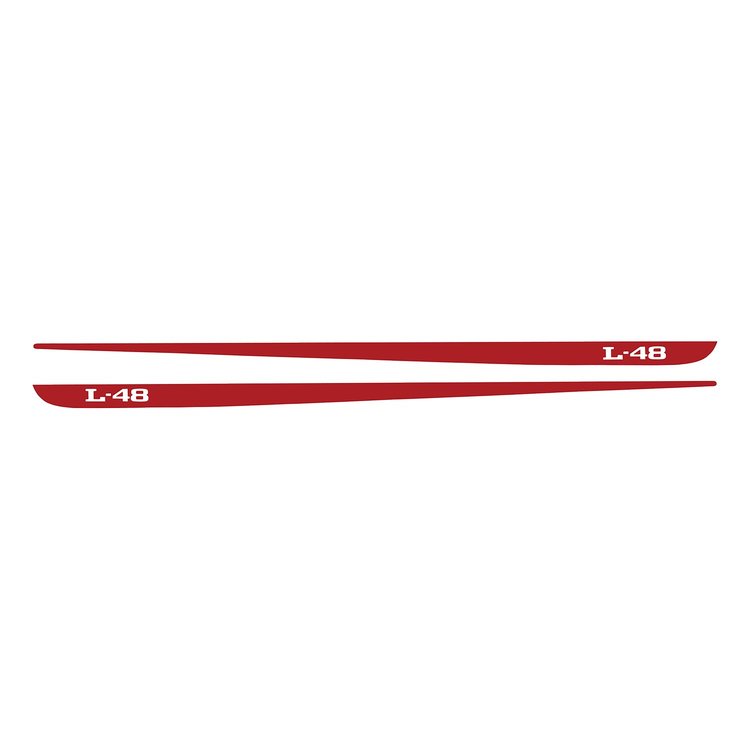 78327 Hood Stripe Decals, 1968-1982 Chevy Corvette, Pair L-48 Gloss Red