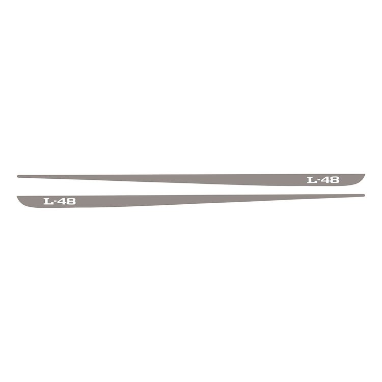 78329 Hood Stripe Decals, 1968-1982 Chevy Corvette, Pair L-48 Gloss Silver