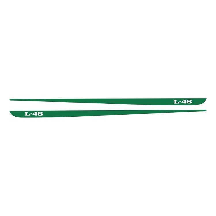 78331 Hood Stripe Decals, 1968-1982 Chevy Corvette, Pair L-48 Gloss Green