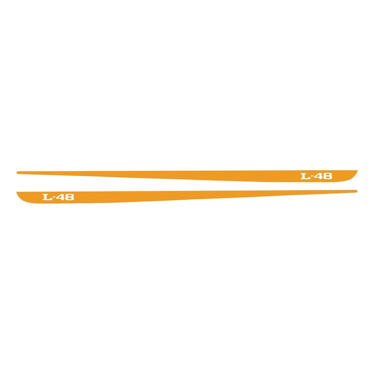 78332 Hood Stripe Decals, 1968-1982 Chevy Corvette, Pair L-48 Gloss Orange
