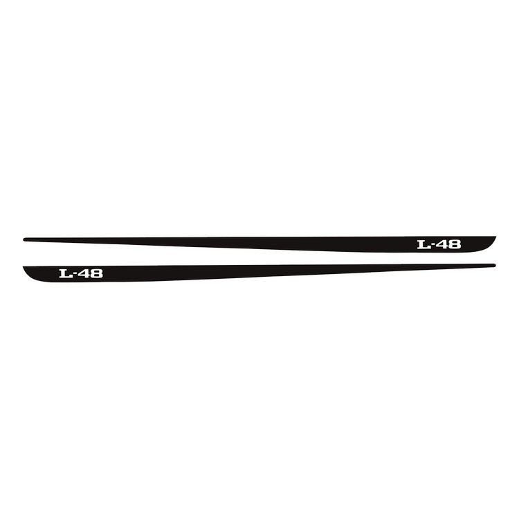 78335 Hood Stripe Decals, 1968-1982 Chevy Corvette, Pair L-48 Matte Black