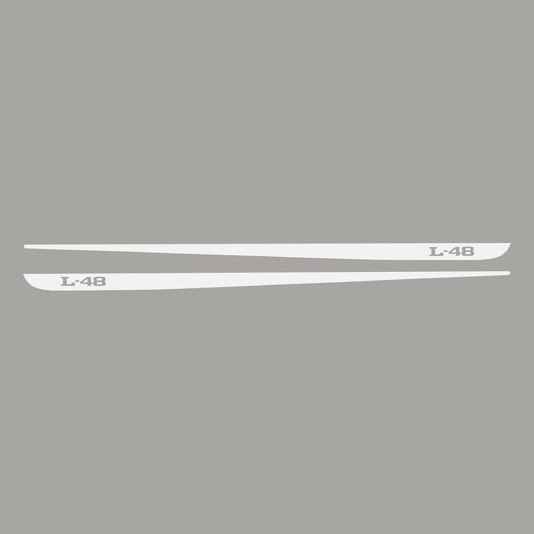 78336 Hood Stripe Decals, 1968-1982 Chevy Corvette, Pair L-48 Matte White