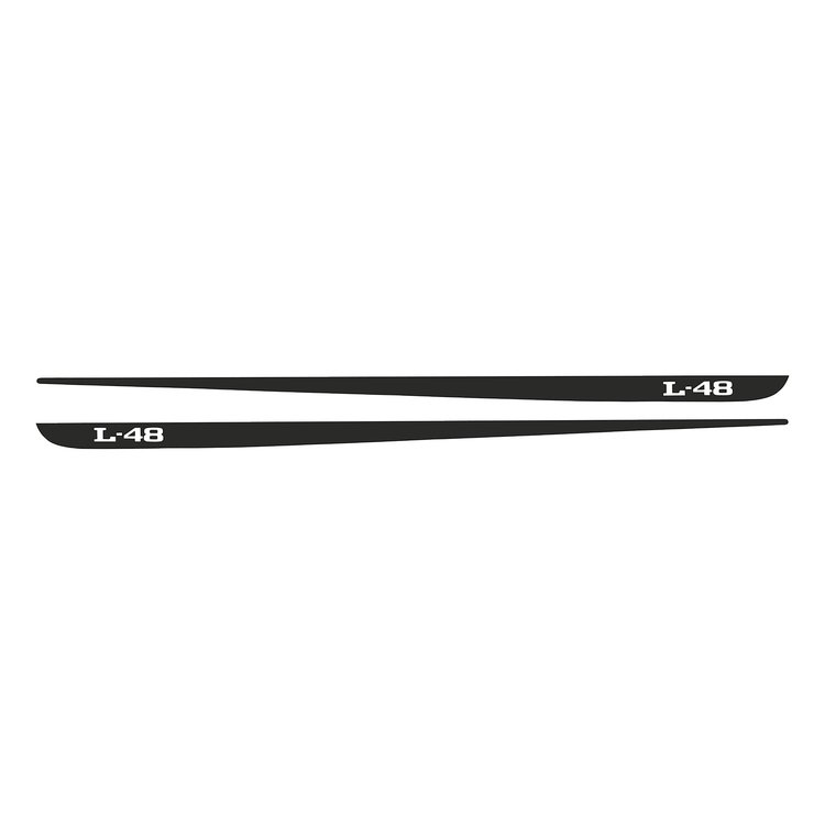 78337 Hood Stripe Decals, 1968-1982 Chevy Corvette, Pair L-48 Matte Dark Gray