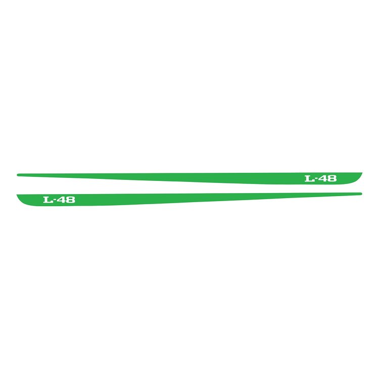 78338 Hood Stripe Decals, 1968-1982 Chevy Corvette, Pair L-48 Matte Lime Green