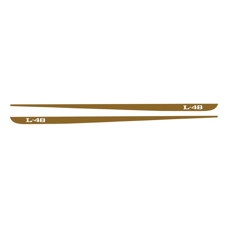 78339 Hood Stripe Decals, 1968-1982 Chevy Corvette, Pair L-48 Matte Gold