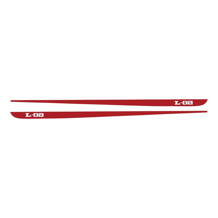 78341 Hood Stripe Decals, 1968-1982 Chevy Corvette, Pair L-82 Gloss Red