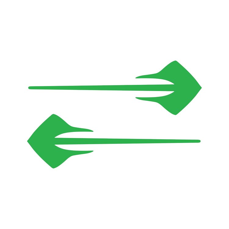 78349 Stingray Fender Emblems Shadow Complete Decal, 2014-2019 Chevy Corvette, Gloss Lime Green