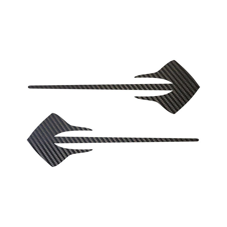 78357 Stingray Fender Emblems Shadow Complete Decal, 2014-2019 Chevy Corvette, Black Carbon Fiber