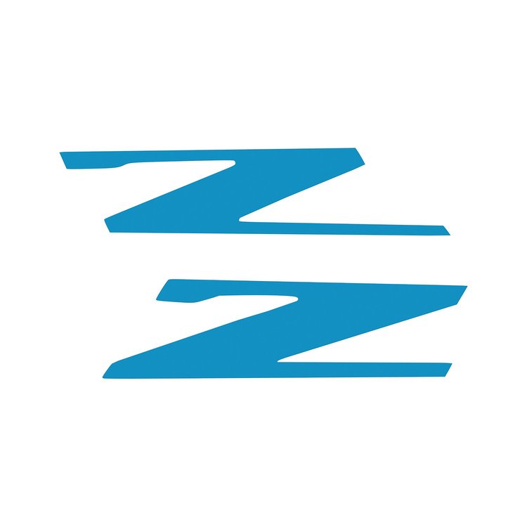 78448 Vinyl Letter Z Overlay Emblem Inserts, 2015-2019 Chevy Corvette, Pair Gloss Tension Blue