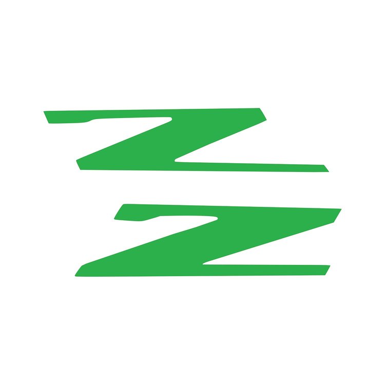 78450 Vinyl Letter Z Overlay Emblem Inserts, 2015-2019 Chevy Corvette, Pair Gloss Lime Green
